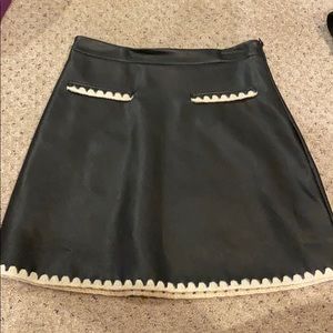 Zara Leather a-line skirt